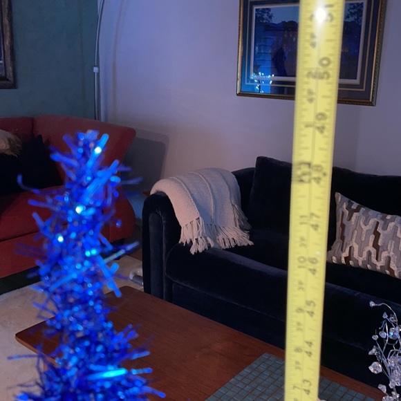 🎄NWOT Mid Century Modern Blue Christmas tinsel tree - Picture 3 of 6